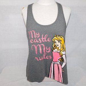 Disney Princess Aurora Womens XL Gray Tank Top My Castle My Rules